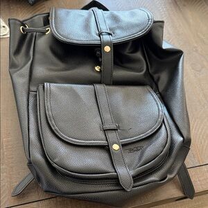 Black Leather Backpack